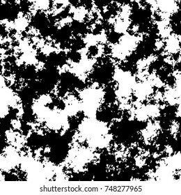 Dark grunge vector overlay. Black and white rough texture. Monochrome scratched pattern. 