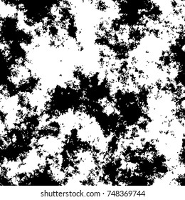 Dark grunge vector overlay. Black and white rough texture. Monochrome scratched pattern. 