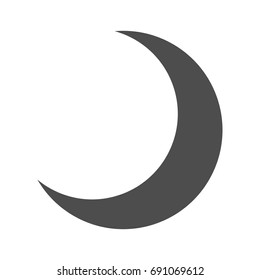 Dark Half Moon Icon Isolated - Crescent, Night, Sky