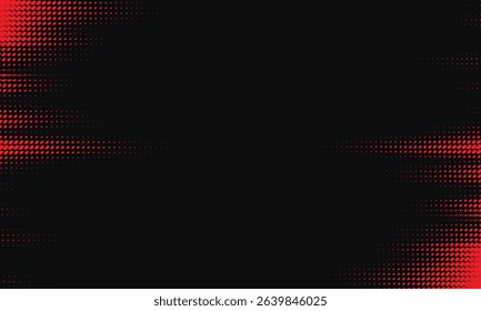Dark halftone background with red gradient dots on the edges, creating a dramatic comic book-style effect, perfect for dynamic designs, posters, banners, or modern digital artwork.