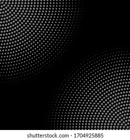 Dark halftone circle dotted corners. Vector monochrome ink dotted background. Grunge texture