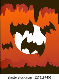 dark halloween background with bats vector