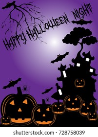 Dark Halloween background illustration and poster design.