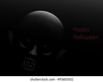 Dark Halloween background with monster.