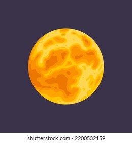 Dark Halloween orange Moon. Full moon on sky. Vector illustration. 3d Layered design