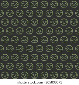 Dark halloween pattern with skulls