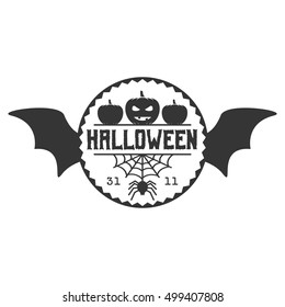 Dark Halloween Retro Vector Badge Logo