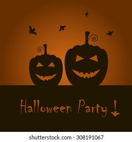 Dark  Happy Halloween background for posters, cards, invitation