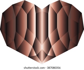 Dark  heart isolated on white background. Geometric rumpled triangular low poly origami style gradient graphic illustration. Vector polygonal design for your business.