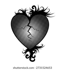 Dark heart shape gothic style