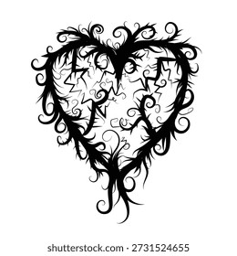 Dark heart shape gothic style