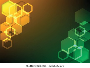 Dark hexagon abstract technology background.