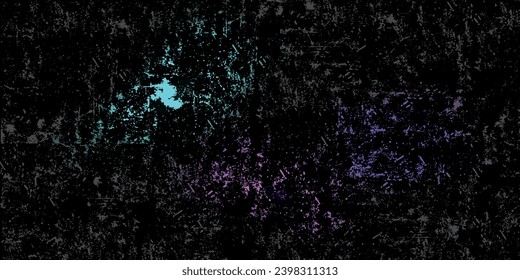 Dark hexagon abstract technology background with blue and pink colored bright flashes under hexagon.