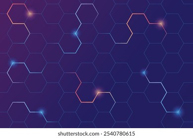 Dark hexagon abstract technology background. Modern Circuit line technology digital on a blue backdrop. Internet network connection, transfer data communication. cyber nano information.
