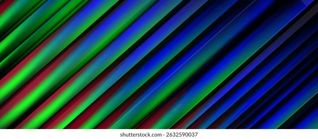 Dark hexagon abstract technology background with blue and green colored bright flashes under hexagon. Hexagonal gaming vector tech illustration black abstract background. vector