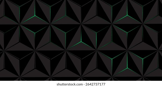 Dark hexagon abstract technology background with bright flashes under the hexagon. Hexagon game vector abstract technology background.