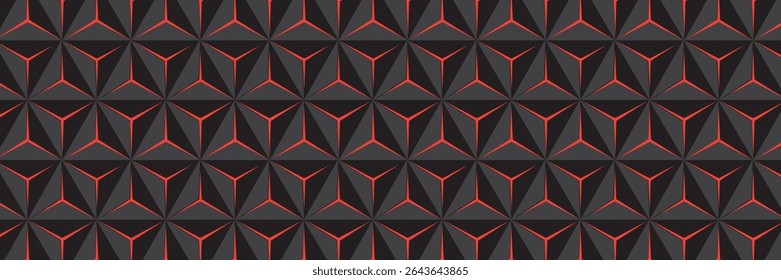 Fundo de tecnologia abstrata de hexágono escuro com flashes brilhantes sob o hexágono. Hexágono vetor jogo abstrato tecnologia de fundo.