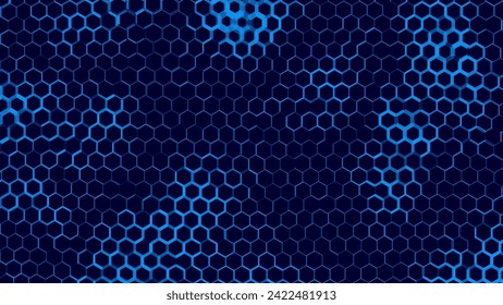Dark Hexagon Abstract Technology or Science Background. Hi Tech Hexagon Grid. Vector Illustration.