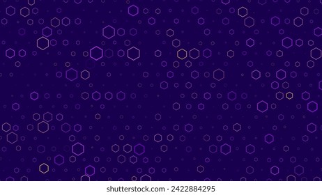 Dark Hexagon Abstract Technology or Science Background. Hi Tech Hexagon Grid. Vector Illustration.