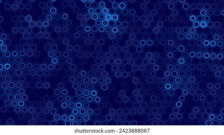 Dark Hexagon Abstract Technology or Science Background. Hi Tech Hexagon Grid. Vector Illustration.