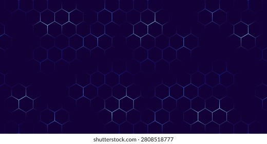 Dark Hexagon Abstract Technology or Science Background. Hi Tech Hexagon Grid. Vector Illustration.
