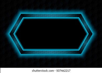 Dark Hexagon frame with neon glow.