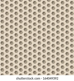 Dark hexagon seamless pattern background with 3d effect