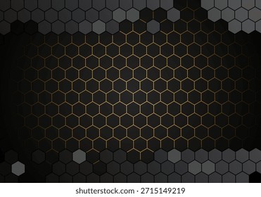 Rejilla hexagonal oscura con brillo dorado central