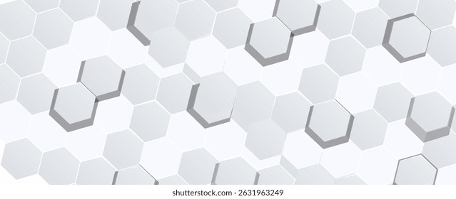 Padrão Hexagonal Escuro com Gradiente Sutil e Efeito de Profundidade 3D.