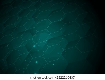 fondo oscuro de la imagen de la ciencia hexagonal