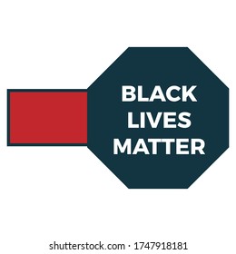 dark hexagonal sign black lives matter sentence vector illustration