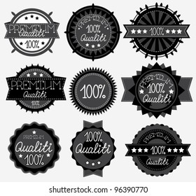 dark High Quality Labels Collection,vector  illustration