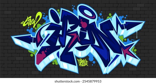 Dark Hip Hop Abstractas Word Iron Graffiti Estilo Letras de fuente Ilustración vectorial Plantilla Arte