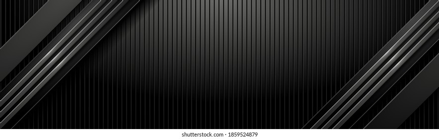 Banner oscuro de alta tecnología con diferentes texturas. Metal negro texturado y acero cepillado. EPS10