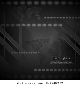Dark hi-tech world map vector background