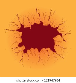dark hole with cracks, illustration