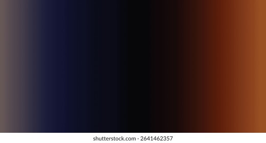 Dark horizontal gradient background with smooth transition from muted taupe to deep navy, maroon, and warm amber – rich and dramatic abstract design perfect for luxury, tech, and cinematic themes.