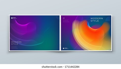 Diseño de fondo de la tapa abstracta líquida horizontal oscura. Elemento dinámico de fluido paisajístico para moderno folleto, pancarta, póster, volante o plantilla de presentación con patrón de línea.