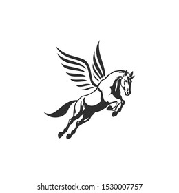 dark horse flying Icon, Vector, Silhouette