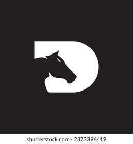 diseño de icono del logo de caballo oscuro.