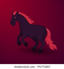 Dark horse nightmare - vector EPS 10