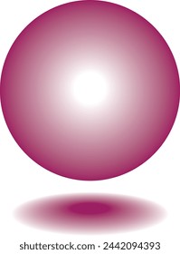 Ilustración simple del vector de la bola rosada caliente oscura