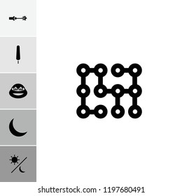 Dark icon. collection of 6 dark filled icons such as ninja, ice cream on stick, crescent, sun and moon. editable dark icons for web and mobile.