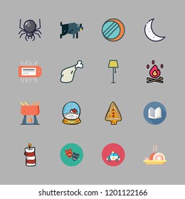 dark icon set. vector set about tag, spider, drama and open book icons set.