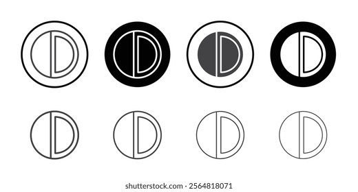 Dark icon Thin outline art symbol