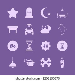dark icon. dark vector icons set dining room, coffee beans, hot coffee and bones