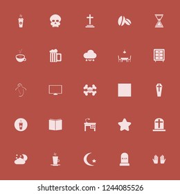 dark icon. dark vector icons set nightstand, beer bottle, beer glass and open book