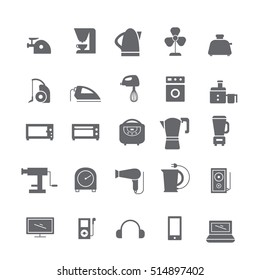 Dark icons with appliances