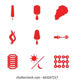 Dark icons set. set of 9 dark filled icons such as ice cream on stick, smoke, electric circuit