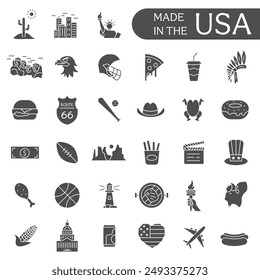 Dunkle Ikonen von USA-Symbolen. In: Symbols of America. In: United States Elemente Illustration. EPS 10.